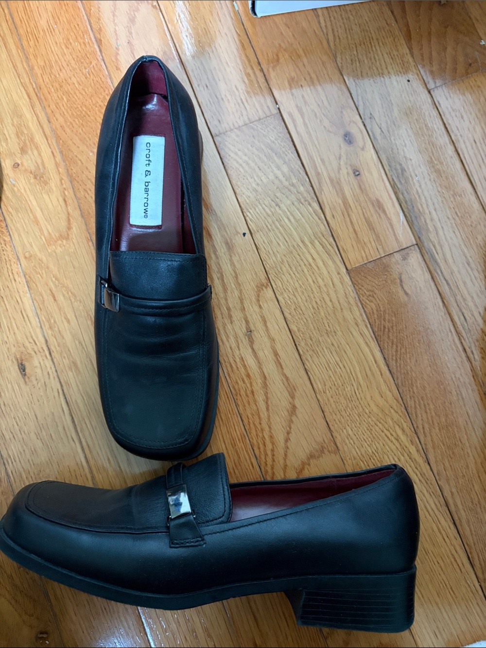 croft & barrow Black Leather Slip-On Loafers